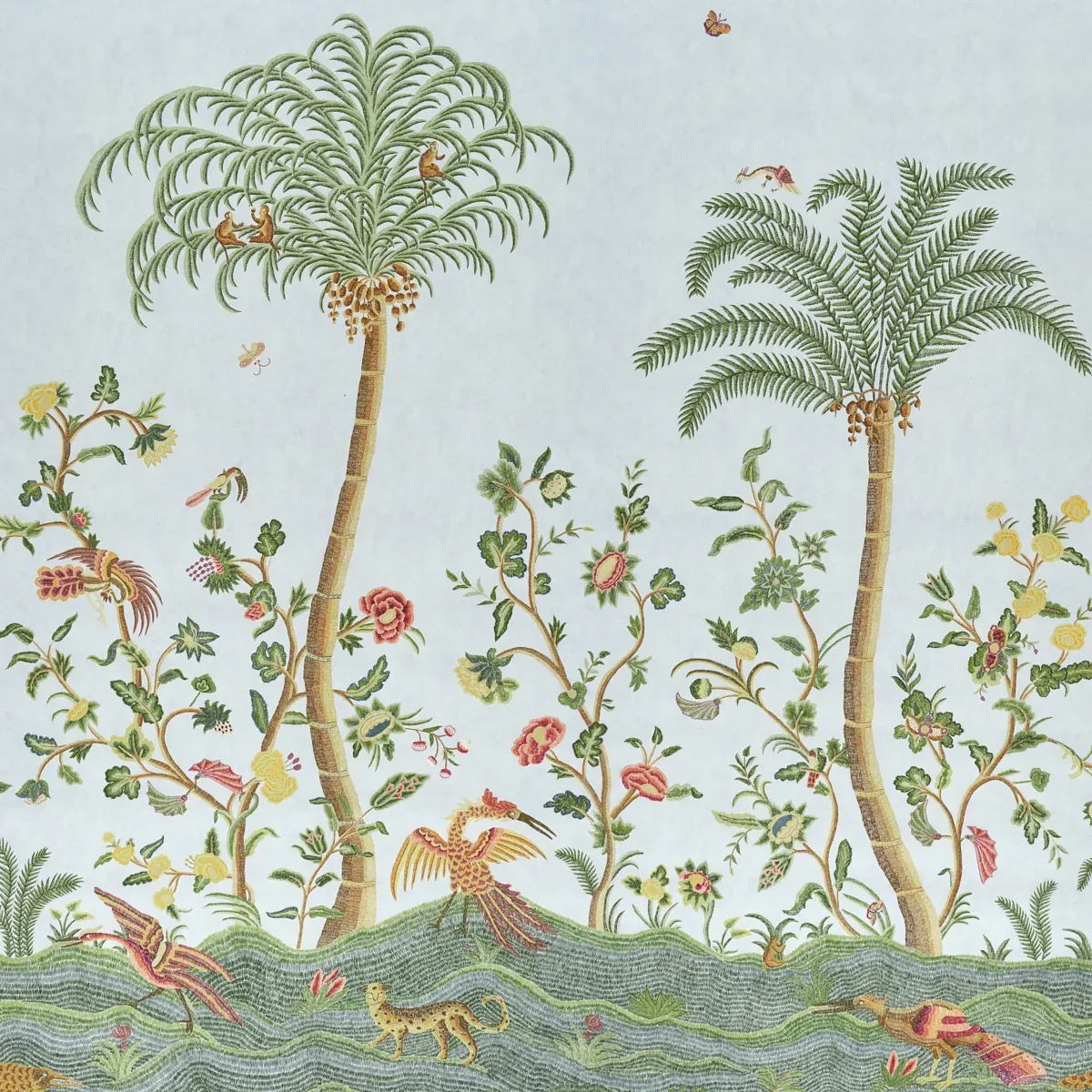 SPOTSWOOD CREWEL 2 PANEL SET SKY Schumacher Wallpaper wallpaper - SKU 5017322
