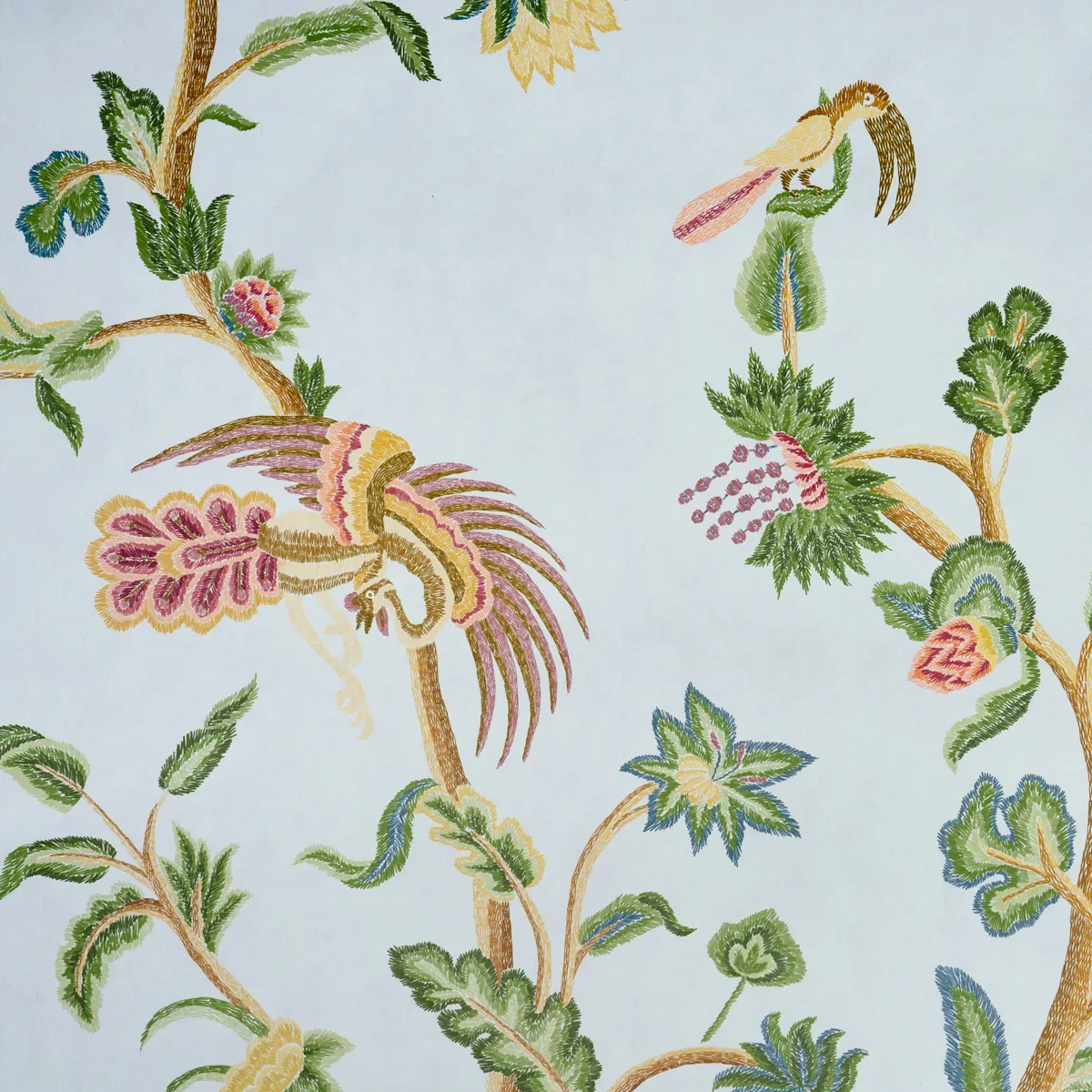 SPOTSWOOD CREWEL 2 PANEL SET SKY Schumacher Wallpaper wallpaper - SKU 5017322