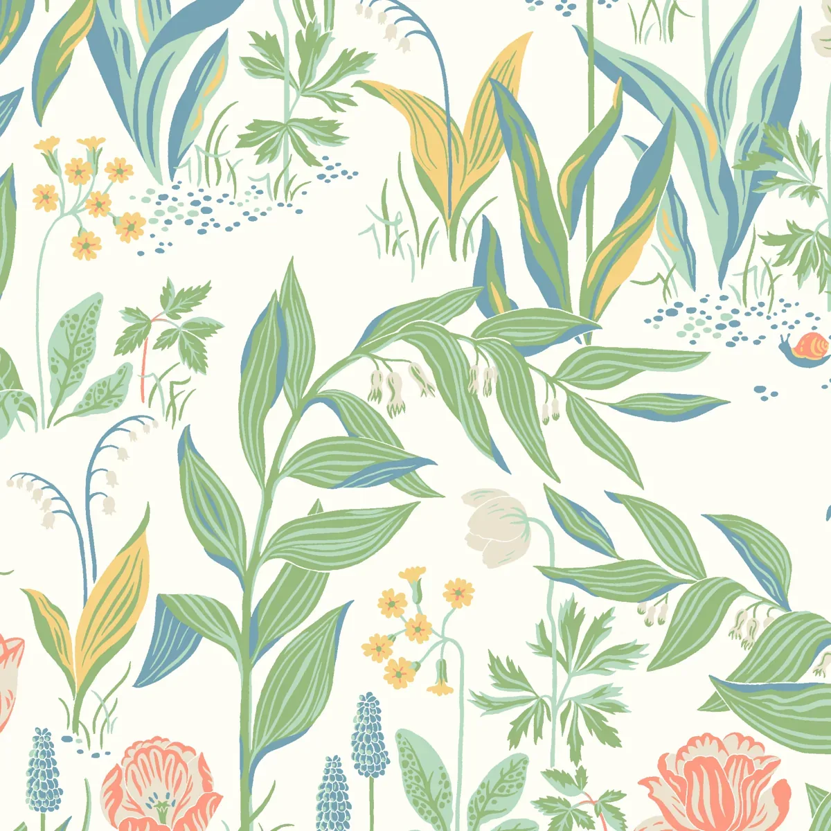 SPRING GARDEN IVORY MULTI Schumacher Wallpaper wallpaper - SKU 7218