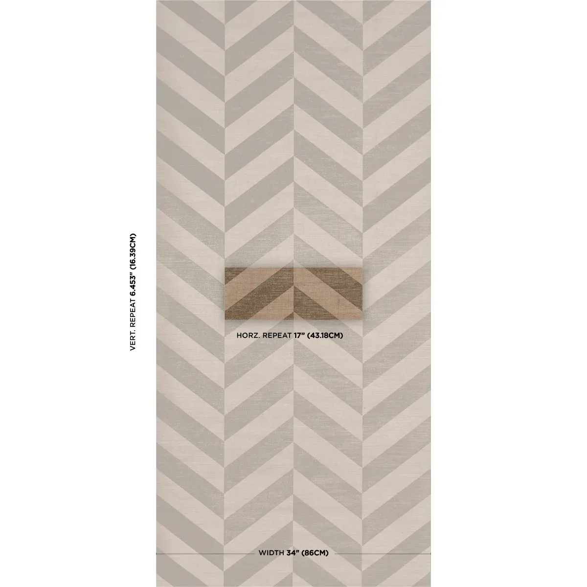 STAGGERED CHEVRON SISAL BROWN Schumacher Wallpaper wallpaper - SKU 5016561