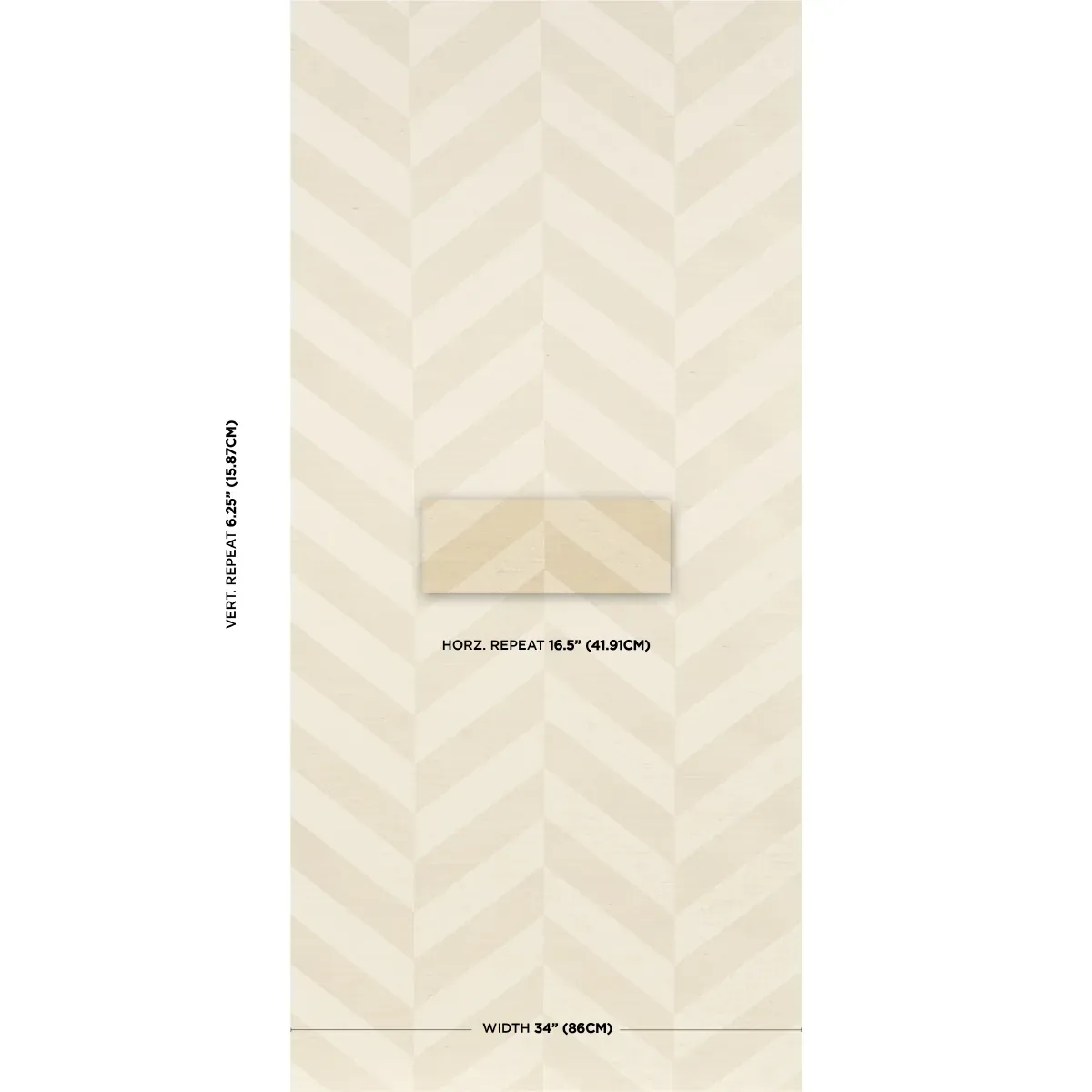 STAGGERED CHEVRON SISAL IVORY Schumacher Wallpaper wallpaper - SKU 5016560