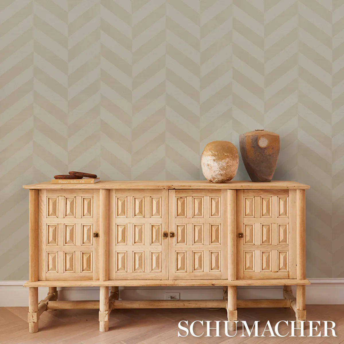 STAGGERED CHEVRON SISAL - IVORY Schumacher Wallpaper | Wallp STAGGERED CHEVRON SISAL IVORY Schumacher Wallpaper wallpaper - SKU 5016560