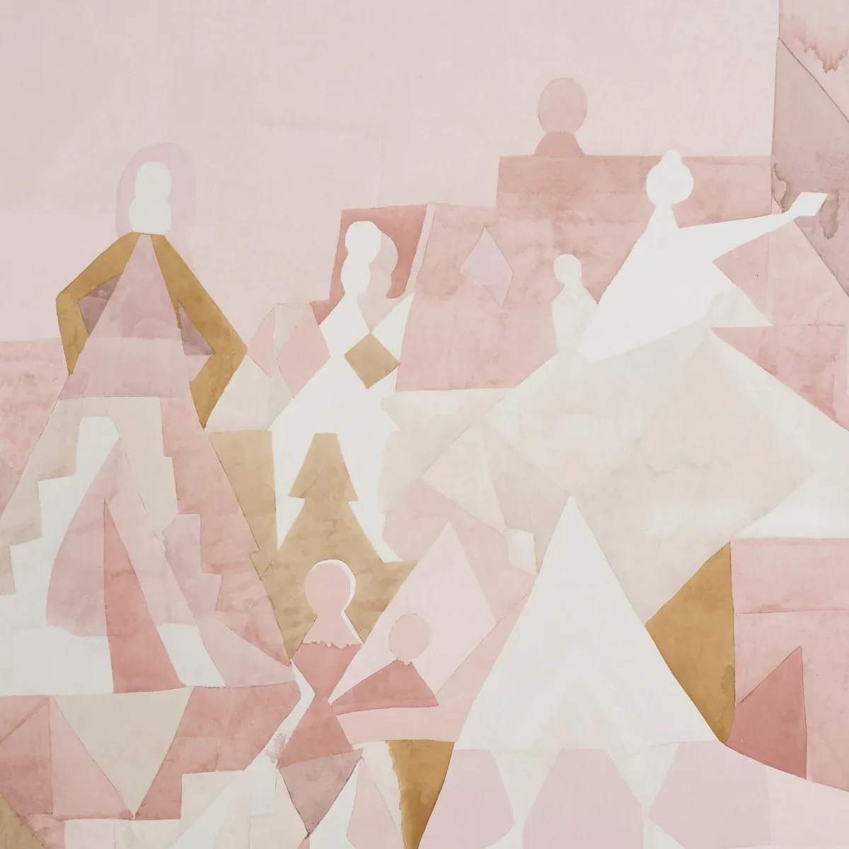 STEPS PANEL SET - ROSE & CAMEL Schumacher Wallpaper | Wallpa STEPS PANEL SET ROSE & CAMEL Schumacher Wallpaper wallpaper - SKU 5011101