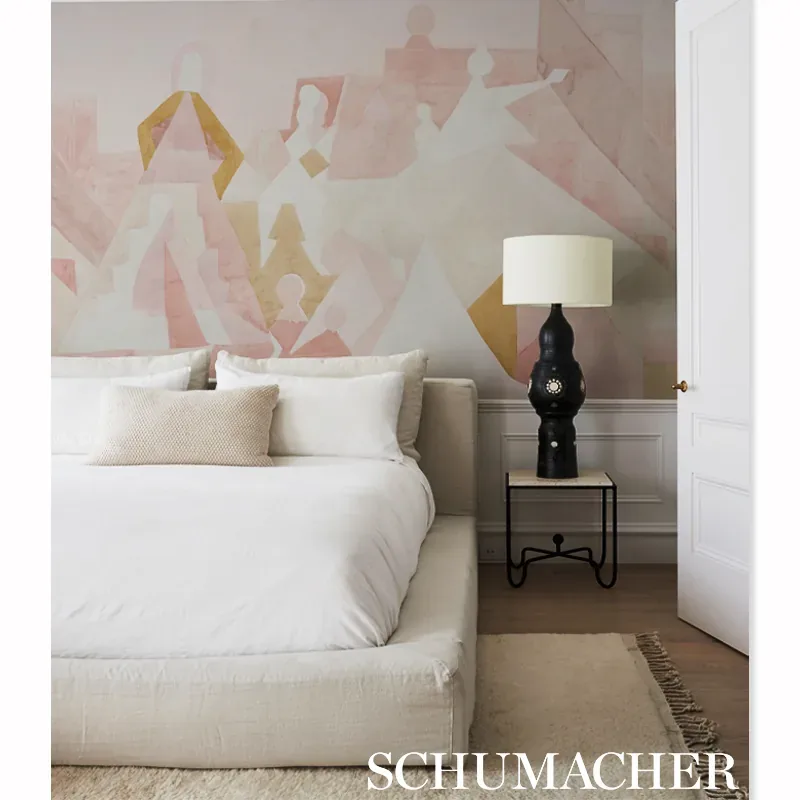 STEPS PANEL SET - ROSE & CAMEL Schumacher Wallpaper | Wallpa STEPS PANEL SET ROSE & CAMEL Schumacher Wallpaper wallpaper - SKU 5011101