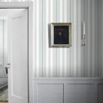 STOCKHOLM STRIPE - SKY AND SILVER Schumacher Wallpaper | Wal STOCKHOLM STRIPE SKY AND SILVER Schumacher Wallpaper wallpaper - SKU 6878