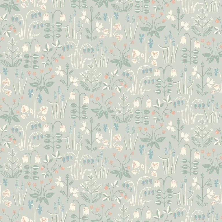 Schumacher STRAWBERRY FIELD wallpaper, color DOVE, SKU 7216