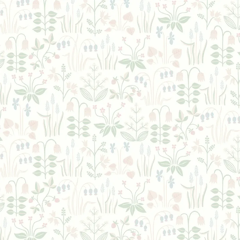 Schumacher STRAWBERRY FIELD wallpaper, color IVORY, SKU 7217