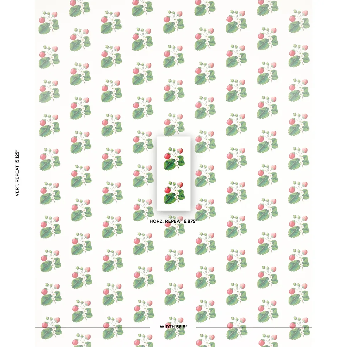 STRAWBERRY HILL WHITE Schumacher Wallpaper wallpaper - SKU 5014320