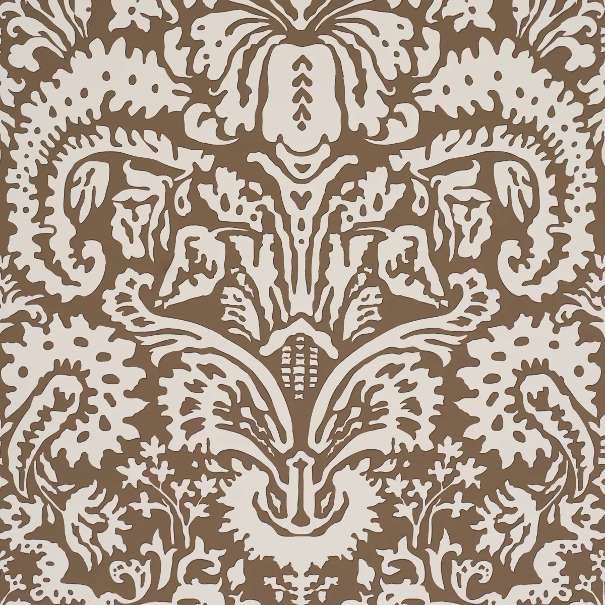 SUFFOLK DAMASK BROWN Schumacher Wallpaper wallpaper - SKU 5017720