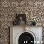 SUFFOLK DAMASK - BROWN Schumacher Wallpaper | Wallpaper Twin SUFFOLK DAMASK BROWN Schumacher Wallpaper wallpaper - SKU 5017720
