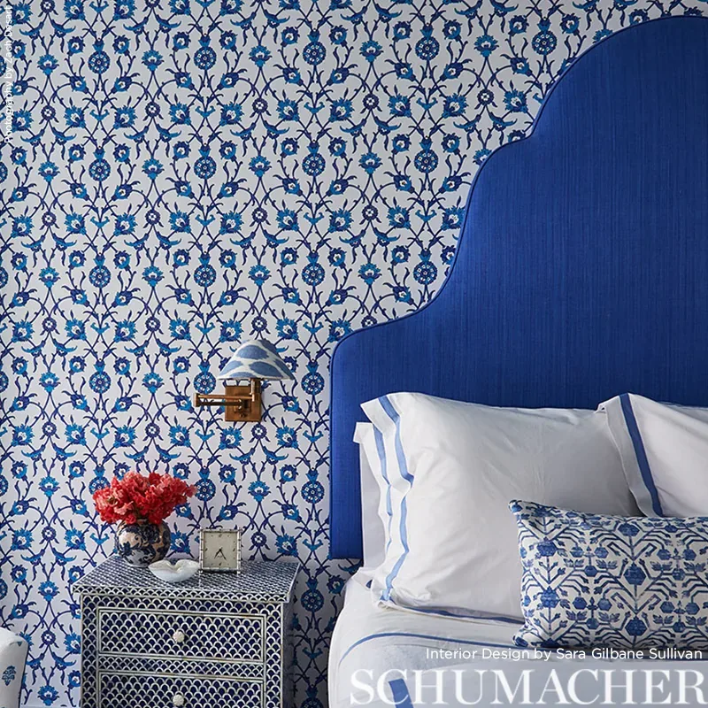 SULTAN'S TRELLIS - PEACOCK Schumacher Wallpaper | Wallpaper SULTAN'S TRELLIS PEACOCK Schumacher Wallpaper wallpaper - SKU 5006700
