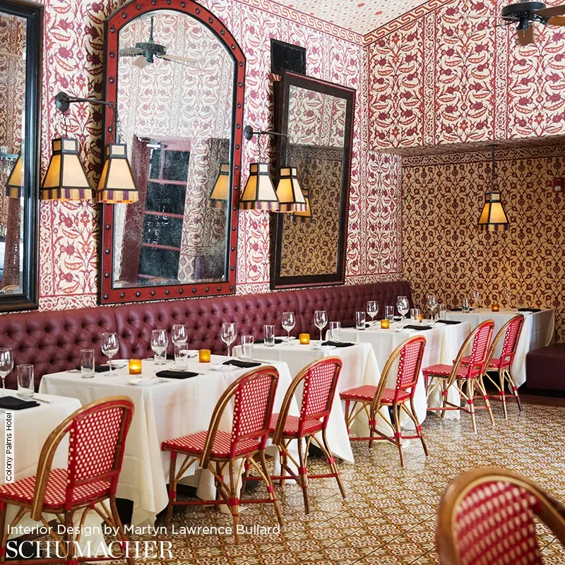 SULTAN'S TRELLIS POMEGRANATE Schumacher Wallpaper wallpaper - SKU 5006702