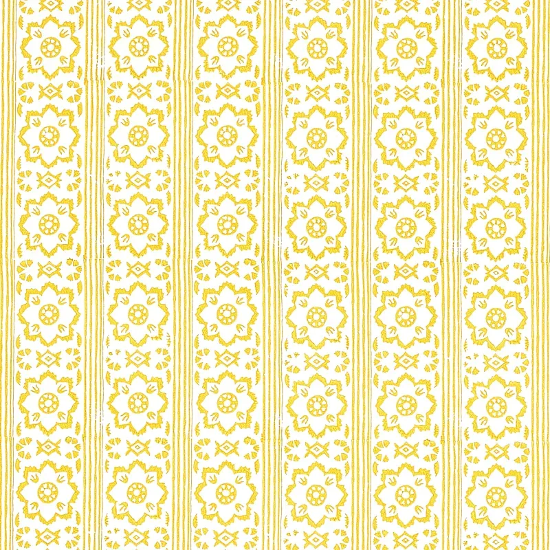 SUNDA HAND BLOCKED PRINT YELLOW Schumacher Wallpaper wallpaper - SKU 5011222