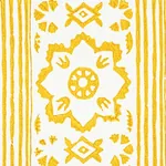 SUNDA HAND BLOCKED PRINT - YELLOW Schumacher Wallpaper | Wal SUNDA HAND BLOCKED PRINT YELLOW Schumacher Wallpaper wallpaper - SKU 5011222