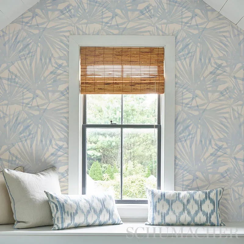 SUNLIT PALM SISAL CHAMBRAY Schumacher Wallpaper wallpaper - SKU 5012040
