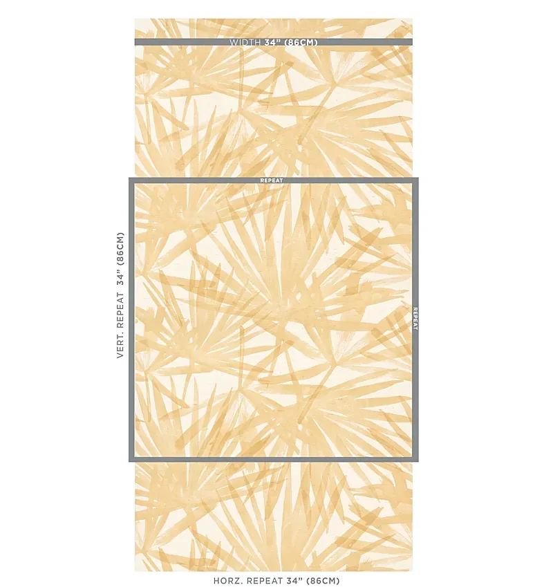 SUNLIT PALM SISAL WHEAT Schumacher Wallpaper wallpaper - SKU 5012041