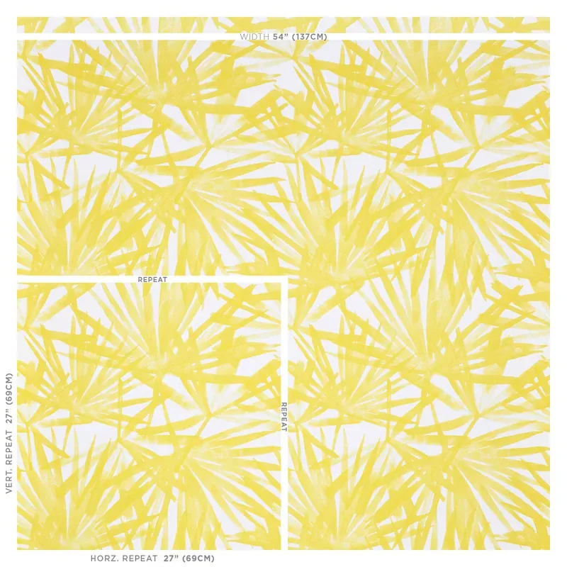 SUNLIT PALM - YELLOW Schumacher Wallpaper | Wallpaper Twins SUNLIT PALM YELLOW Schumacher Wallpaper wallpaper - SKU 5010561
