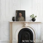 SWEDISH MANOR PANEL A - WHITE Schumacher Wallpaper | Wallpap SWEDISH MANOR PANEL A WHITE Schumacher Wallpaper wallpaper - SKU 5015170