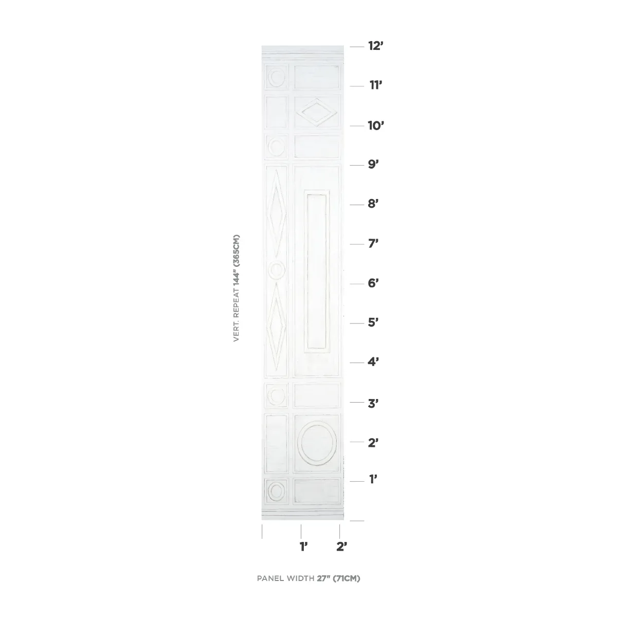 SWEDISH MANOR PANEL B WHITE Schumacher Wallpaper wallpaper - SKU 5015171