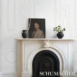 SWEDISH MANOR PANEL B - WHITE Schumacher Wallpaper | Wallpap SWEDISH MANOR PANEL B WHITE Schumacher Wallpaper wallpaper - SKU 5015171