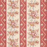 SYLVAIN FLORAL STRIPE ROUGE Schumacher Wallpaper wallpaper - SKU 5015541