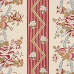SYLVAIN FLORAL STRIPE ROUGE Schumacher Wallpaper wallpaper - SKU 5015541
