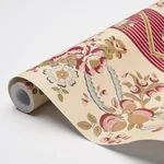 SYLVAIN FLORAL STRIPE ROUGE Schumacher Wallpaper wallpaper - SKU 5015541