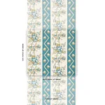 SYLVAIN FLORAL STRIPE - TEAL Schumacher Wallpaper | Wallpape SYLVAIN FLORAL STRIPE TEAL Schumacher Wallpaper wallpaper - SKU 5015540