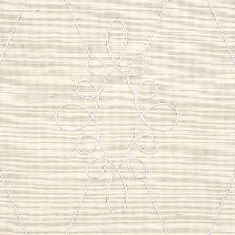 SYLVIE EMBROIDERED SISAL IVORY Schumacher Wallpaper wallpaper - SKU 5009270