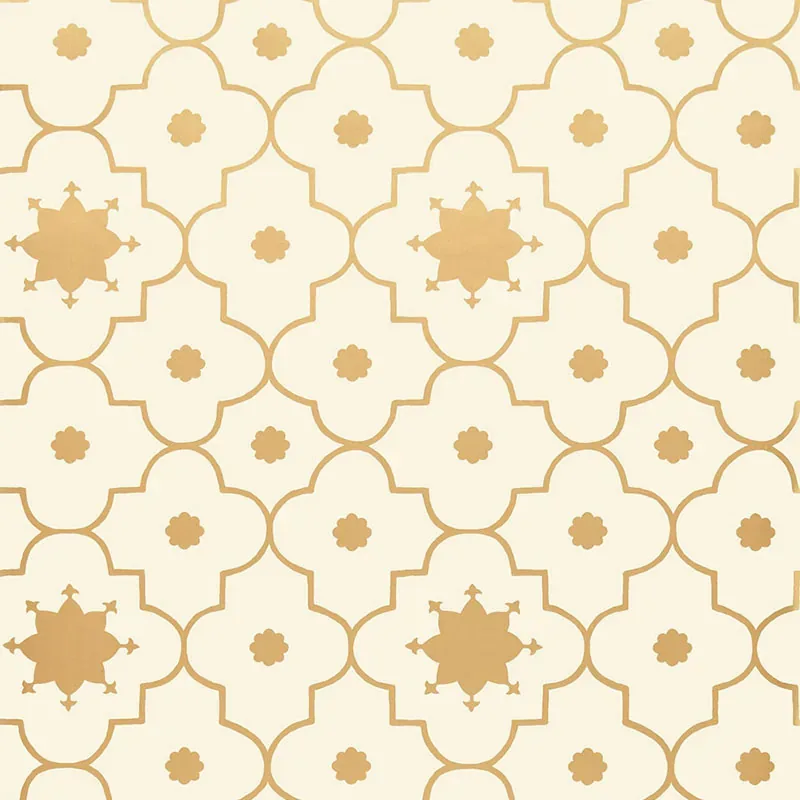 Taj Trellis BURNISHED GILT Schumacher Wallpaper wallpaper - SKU 5006624