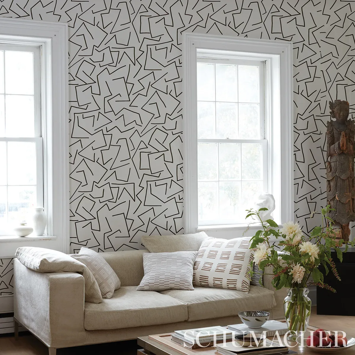 TANGENT - IVORY Schumacher Wallpaper | Wallpaper Twins TANGENT IVORY Schumacher Wallpaper wallpaper - SKU 5014001