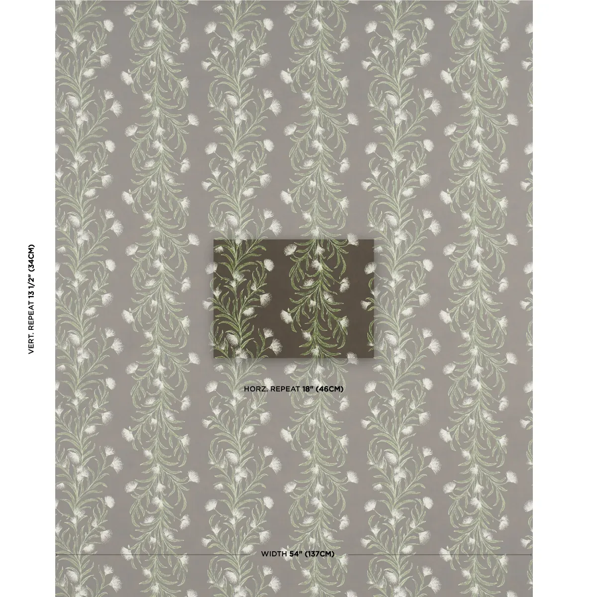 TASMANIAN MIMOSA - BROWN &GREEN Schumacher Wallpaper | Wallp TASMANIAN MIMOSA BROWN &GREEN Schumacher Wallpaper wallpaper - SKU 5015361