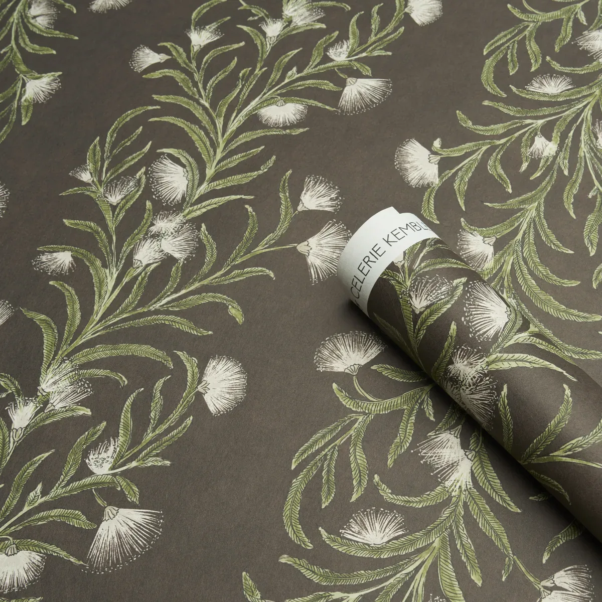 TASMANIAN MIMOSA - BROWN &GREEN Schumacher Wallpaper | Wallp TASMANIAN MIMOSA BROWN &GREEN Schumacher Wallpaper wallpaper - SKU 5015361