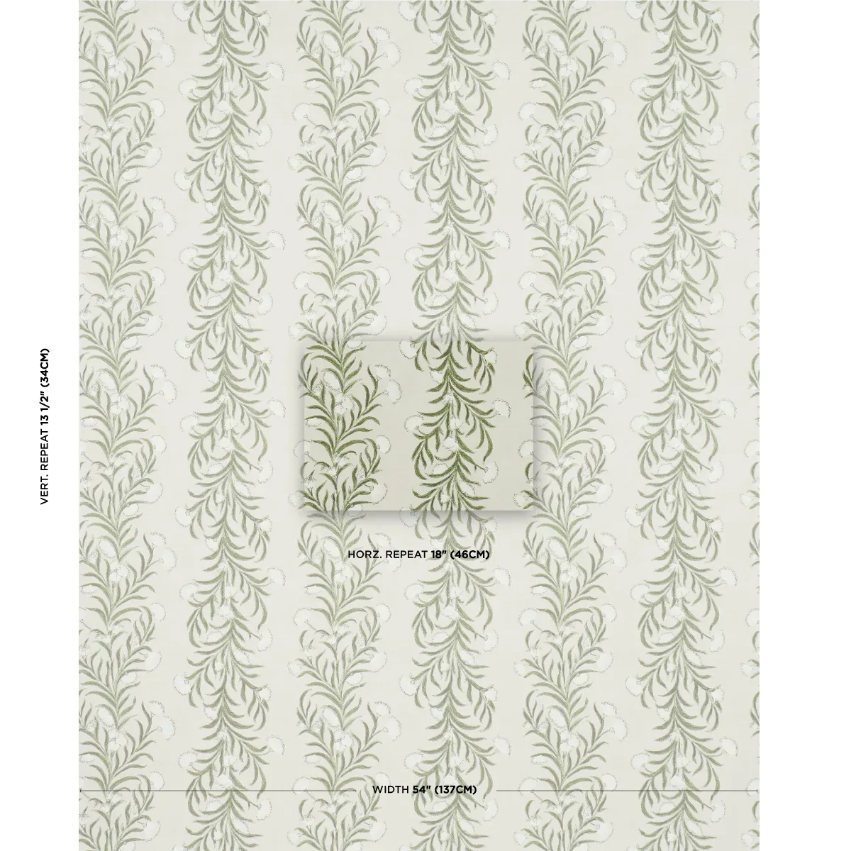 TASMANIAN MIMOSA - IVORY & GREEN Schumacher Wallpaper | Wall TASMANIAN MIMOSA IVORY & GREEN Schumacher Wallpaper wallpaper - SKU 5015362