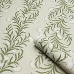 TASMANIAN MIMOSA - IVORY & GREEN Schumacher Wallpaper | Wall TASMANIAN MIMOSA IVORY & GREEN Schumacher Wallpaper wallpaper - SKU 5015362