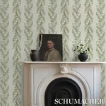 TASMANIAN MIMOSA - IVORY & GREEN Schumacher Wallpaper | Wall TASMANIAN MIMOSA IVORY & GREEN Schumacher Wallpaper wallpaper - SKU 5015362