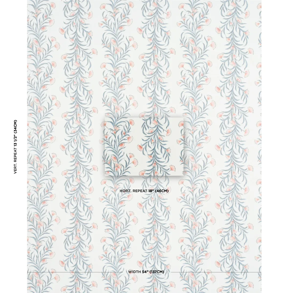 TASMANIAN MIMOSA - PINK & GREY Schumacher Wallpaper | Wallpa TASMANIAN MIMOSA PINK & GREY Schumacher Wallpaper wallpaper - SKU 5015360
