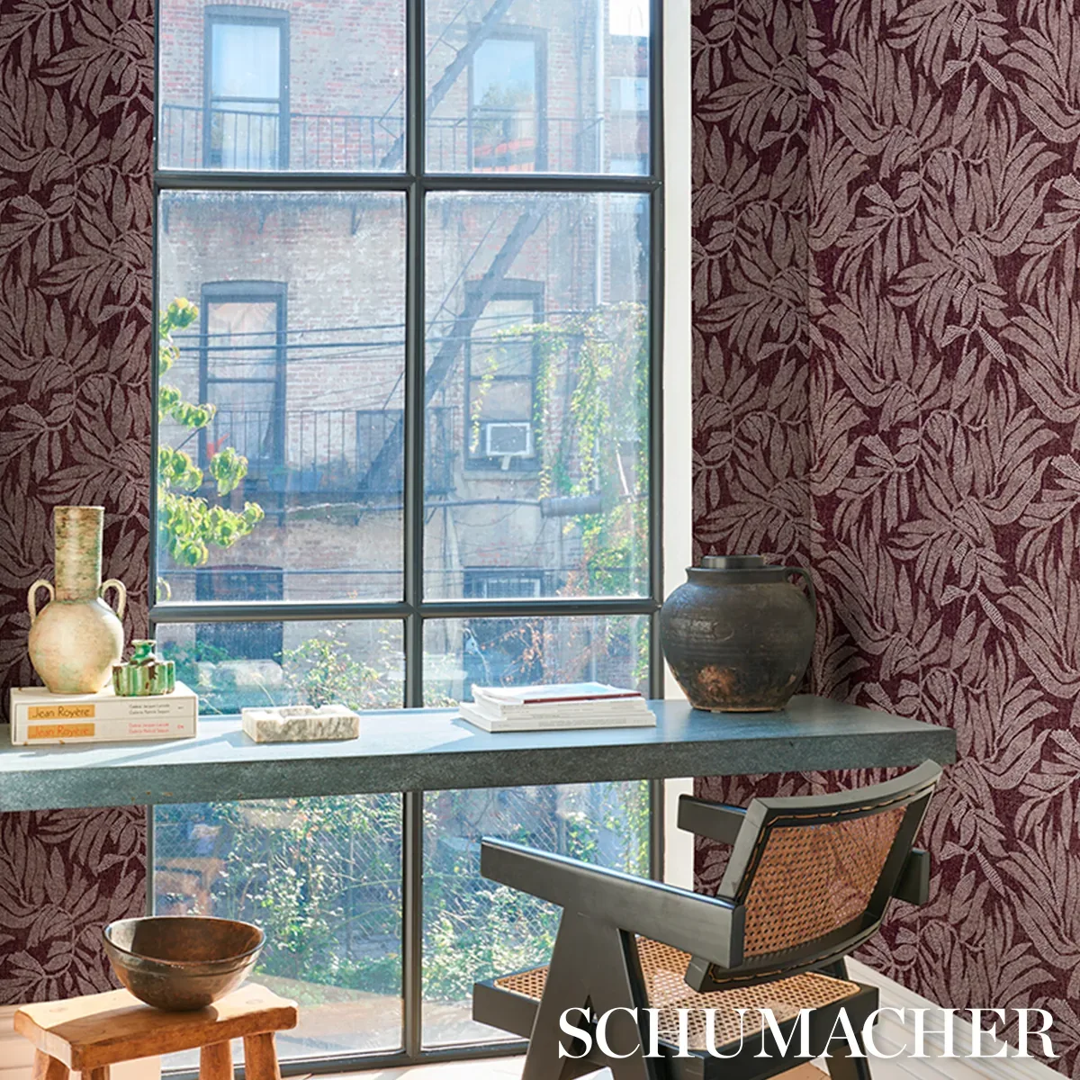 TAYRONA PALM MOSAIC SISAL - COCONUT LATTE Schumacher Wallpap TAYRONA PALM MOSAIC SISAL COCONUT LATTE Schumacher Wallpaper wallpaper - SKU 5016952