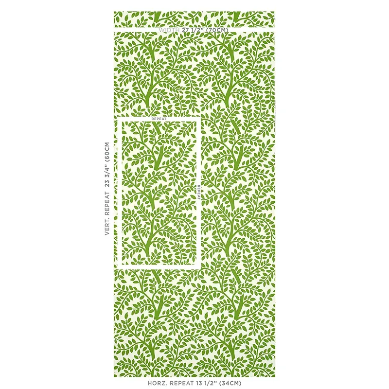 TEMPLE GARDEN II GREEN Schumacher Wallpaper wallpaper - SKU 5011960