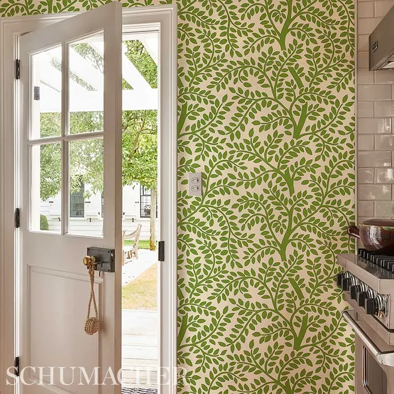 TEMPLE GARDEN II GREEN Schumacher Wallpaper wallpaper - SKU 5011960