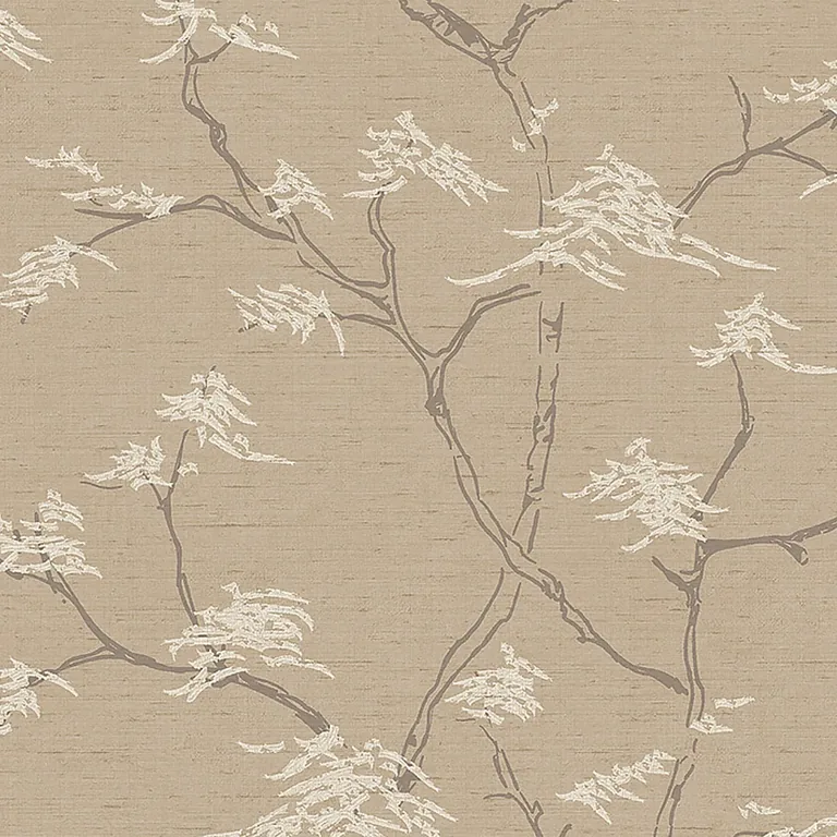 Schumacher TEMPLE TREE wallpaper, color STONE, SKU 3104