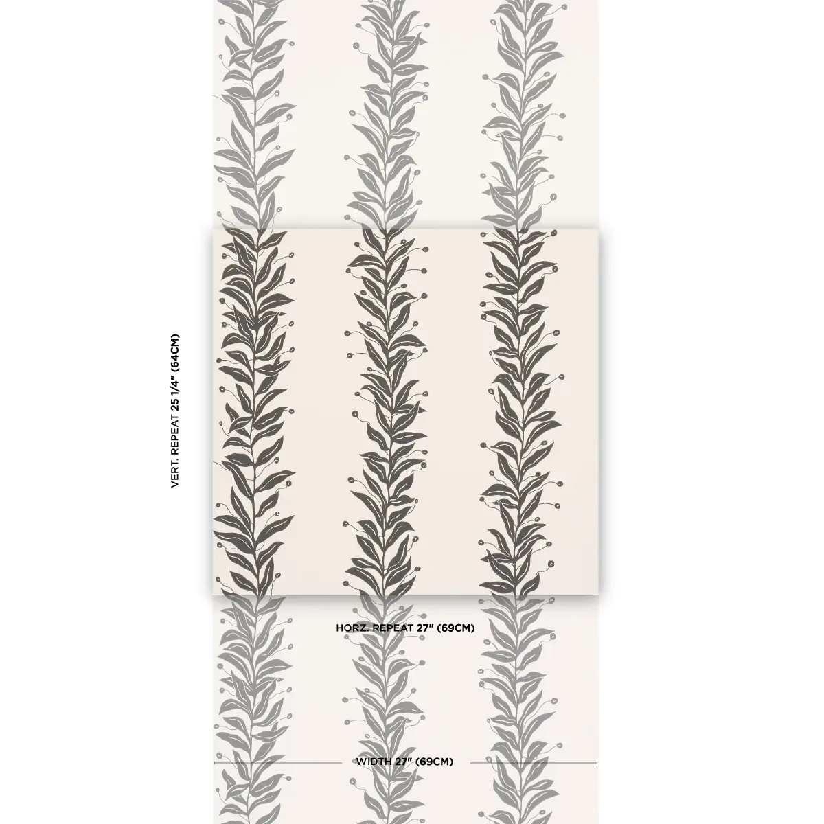 TENDRIL STRIPE BLACK & CREAM Schumacher Wallpaper wallpaper - SKU 5015490