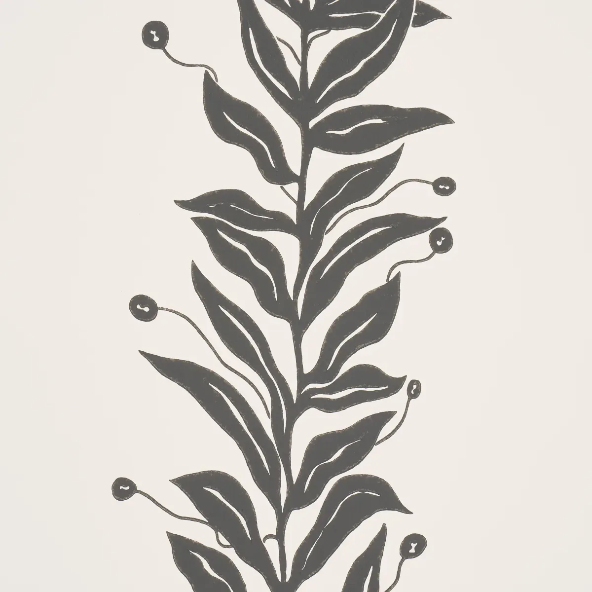 TENDRIL STRIPE - BLACK & CREAM Schumacher Wallpaper | Wallpa TENDRIL STRIPE BLACK & CREAM Schumacher Wallpaper wallpaper - SKU 5015490