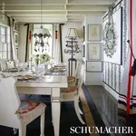 TENDRIL STRIPE - BLACK & CREAM Schumacher Wallpaper | Wallpa TENDRIL STRIPE BLACK & CREAM Schumacher Wallpaper wallpaper - SKU 5015490