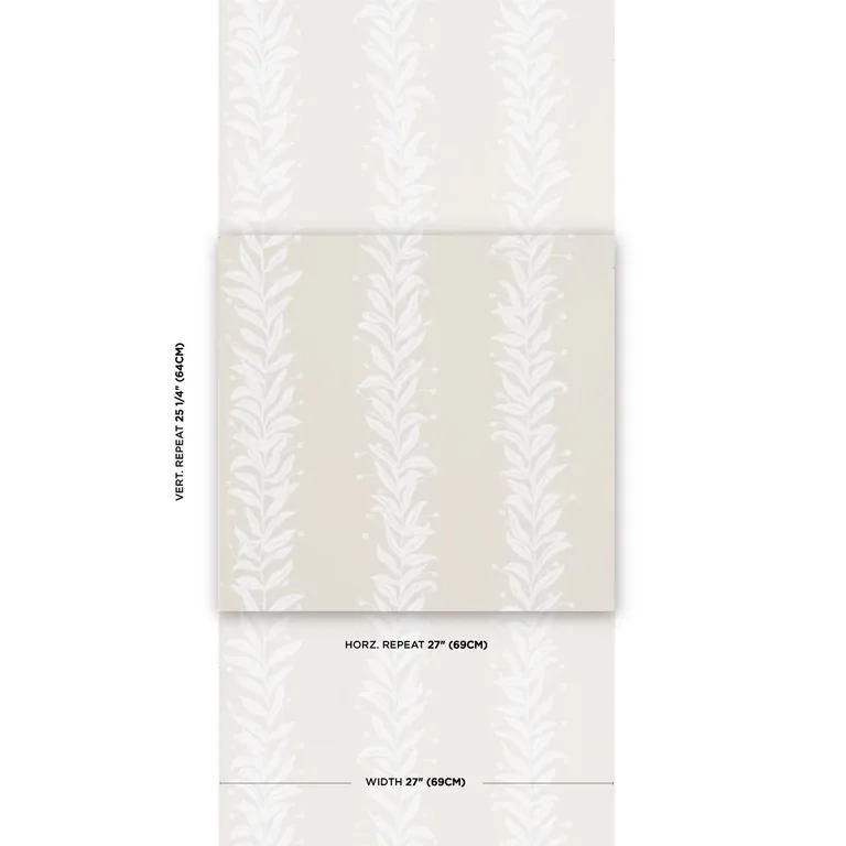 Schumacher TENDRIL STRIPE wallpaper, color NATURAL, SKU 5015491