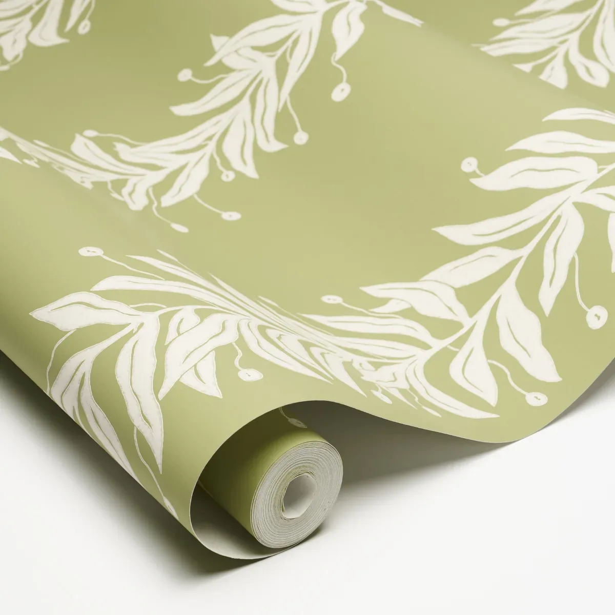TENDRIL STRIPE - OLIVE Schumacher Wallpaper | Wallpaper Twin TENDRIL STRIPE OLIVE Schumacher Wallpaper wallpaper - SKU 5015492
