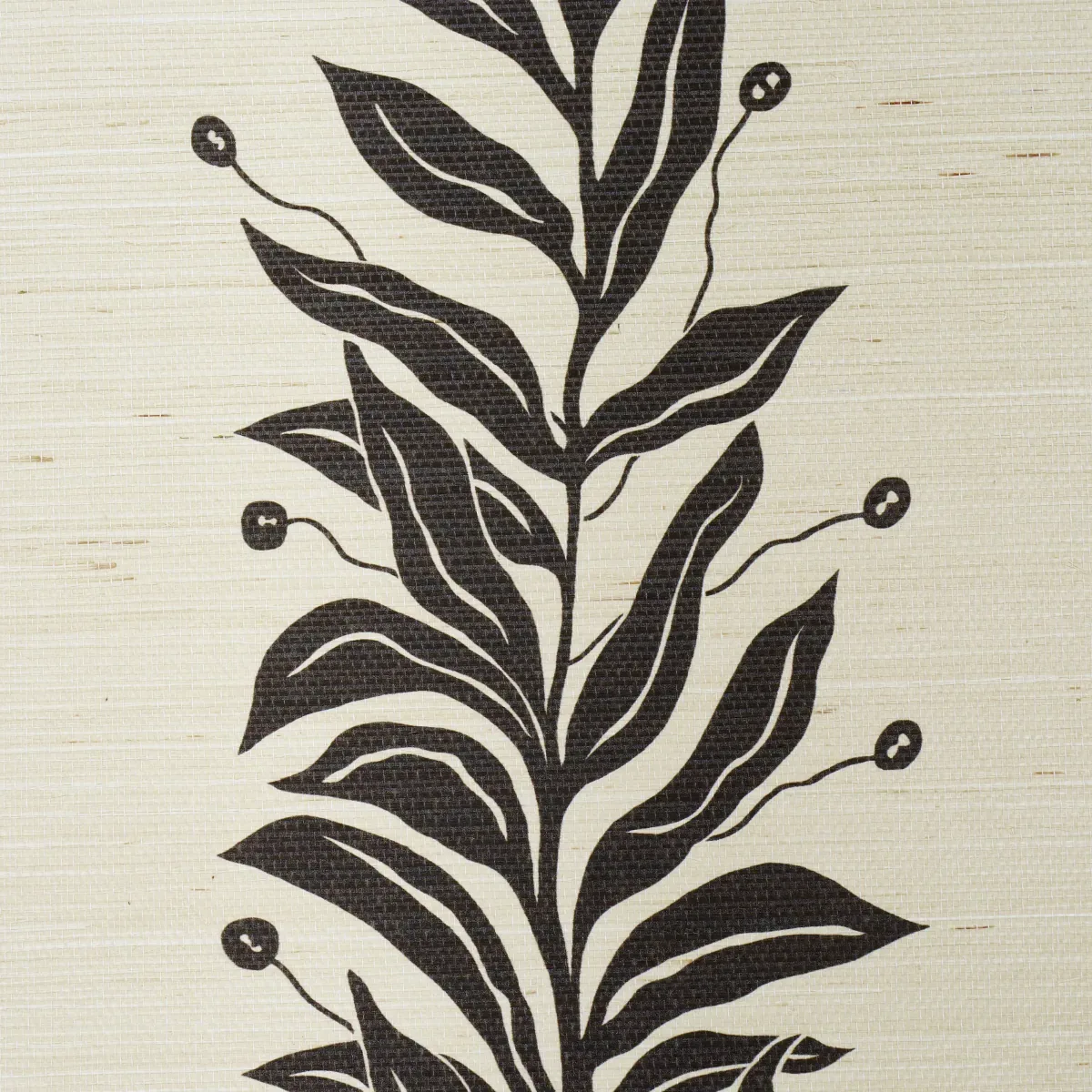 TENDRIL STRIPE SISAL BLACK & CREAM Schumacher Wallpaper wallpaper - SKU 5015562