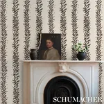 TENDRIL STRIPE SISAL BLACK & CREAM Schumacher Wallpaper wallpaper - SKU 5015562