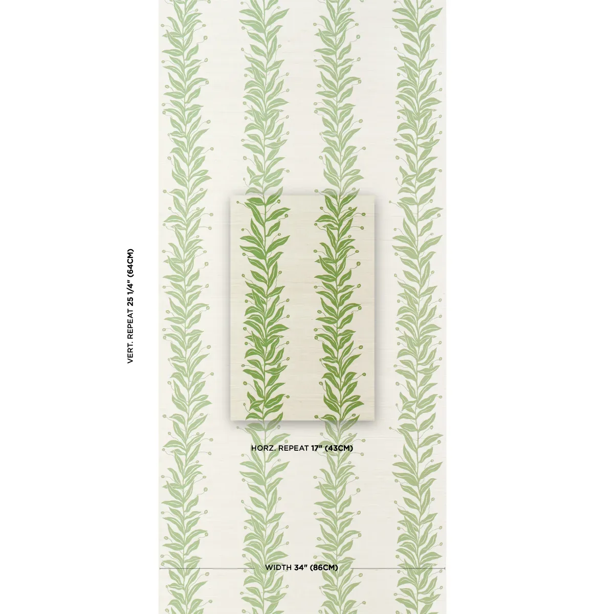 TENDRIL STRIPE SISAL OLIVE Schumacher Wallpaper wallpaper - SKU 5015560