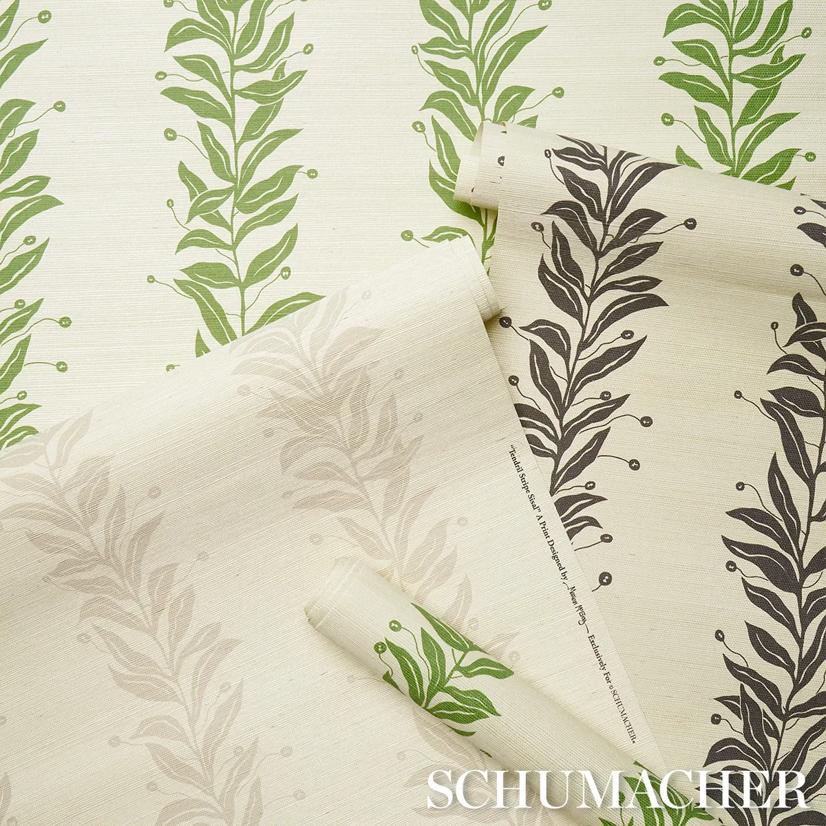 TENDRIL STRIPE SISAL OLIVE Schumacher Wallpaper wallpaper - SKU 5015560